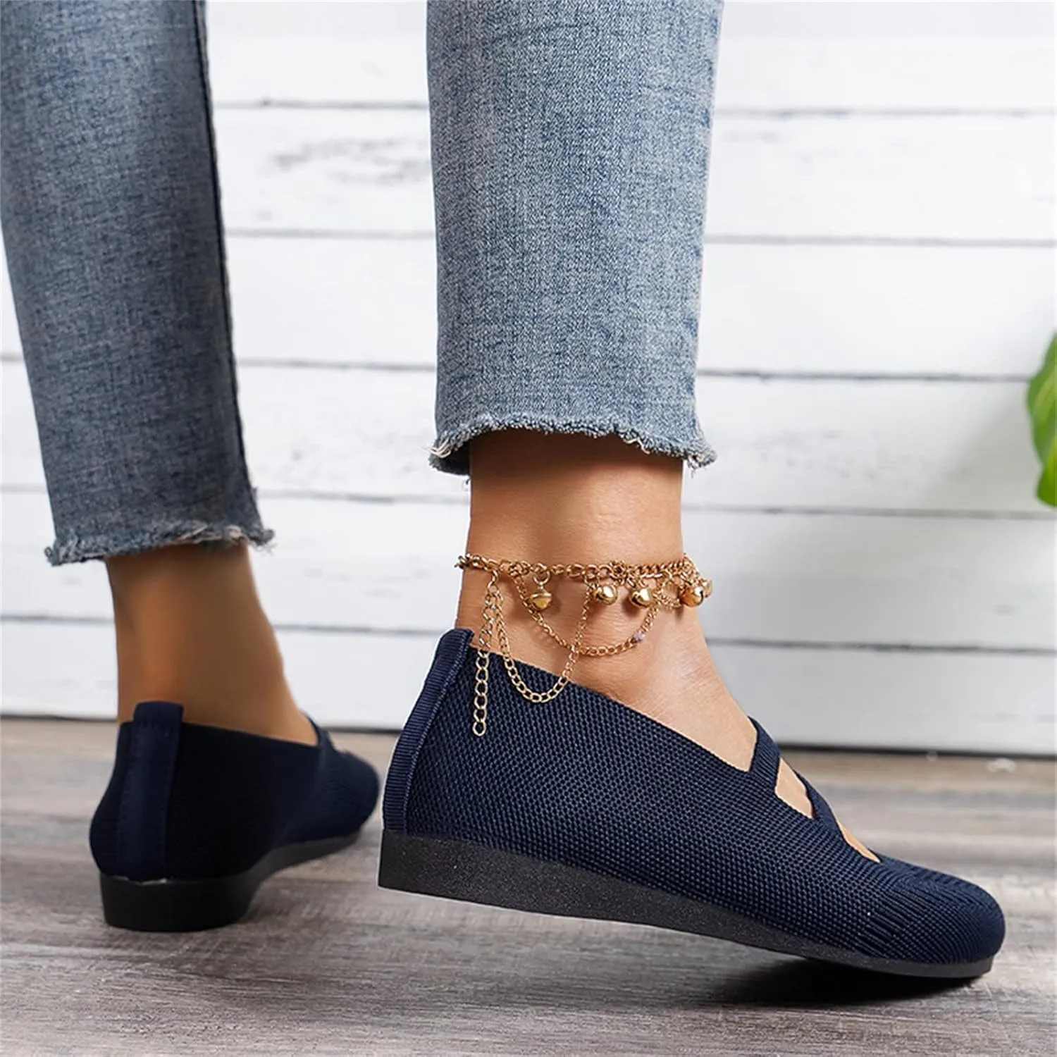 AMDBEL Ballet Flats Shoes for Women Dressy Women's Flat Dress Shoes Black Ballet Shoes Dress Shoes Suede Bow Round Toe Flats