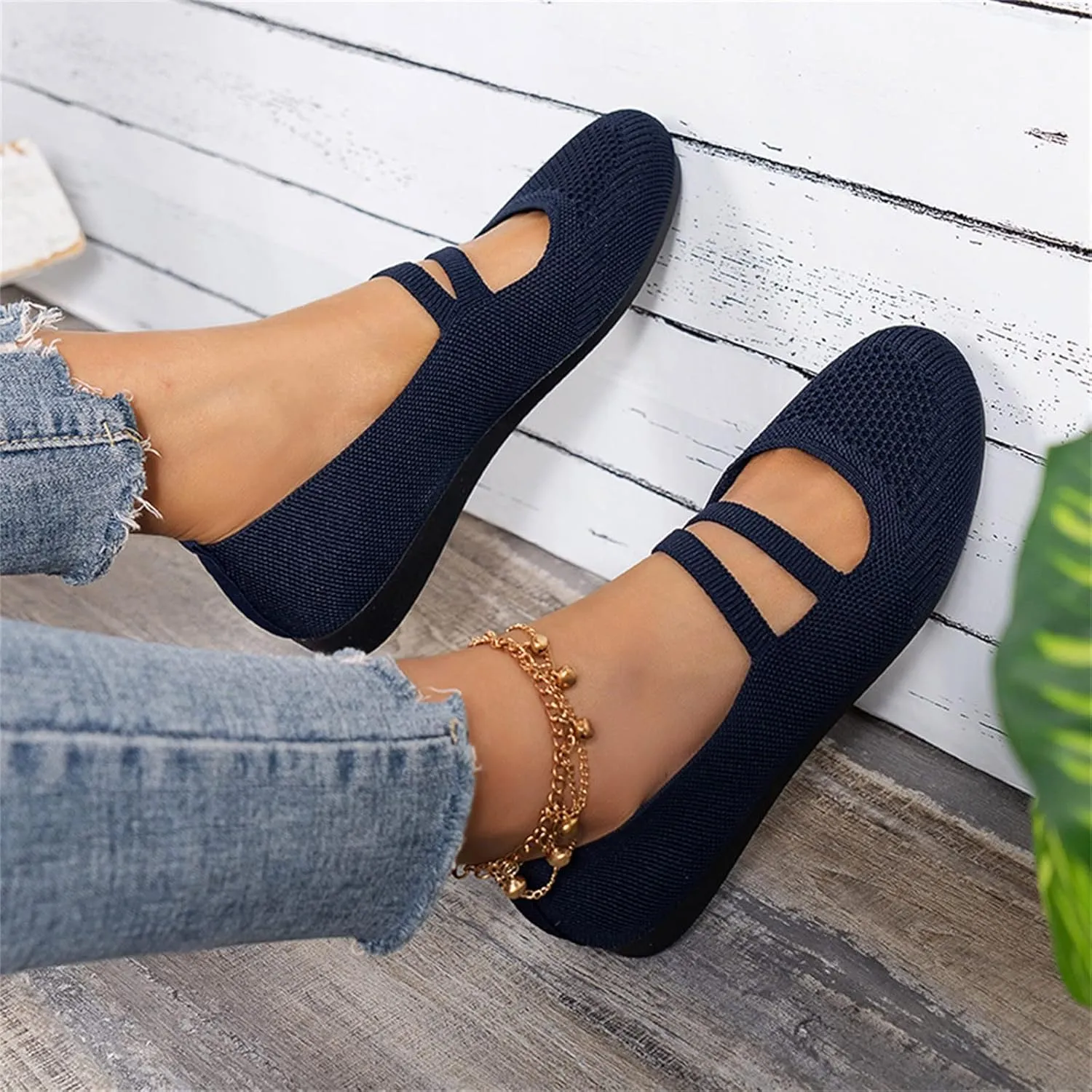 AMDBEL Ballet Flats Shoes for Women Dressy Women's Flat Dress Shoes Black Ballet Shoes Dress Shoes Suede Bow Round Toe Flats