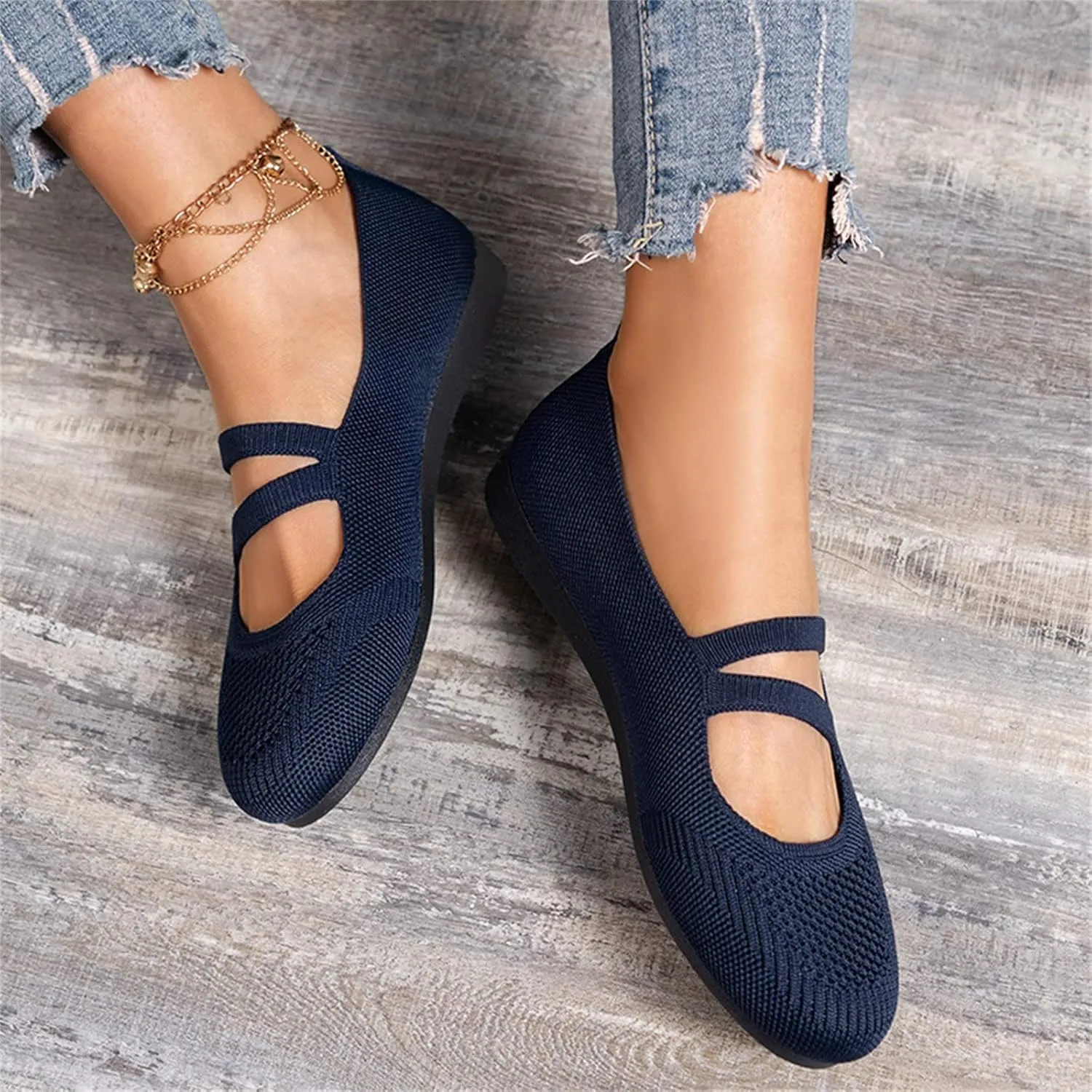 AMDBEL Ballet Flats Shoes for Women Dressy Women's Flat Dress Shoes Black Ballet Shoes Dress Shoes Suede Bow Round Toe Flats