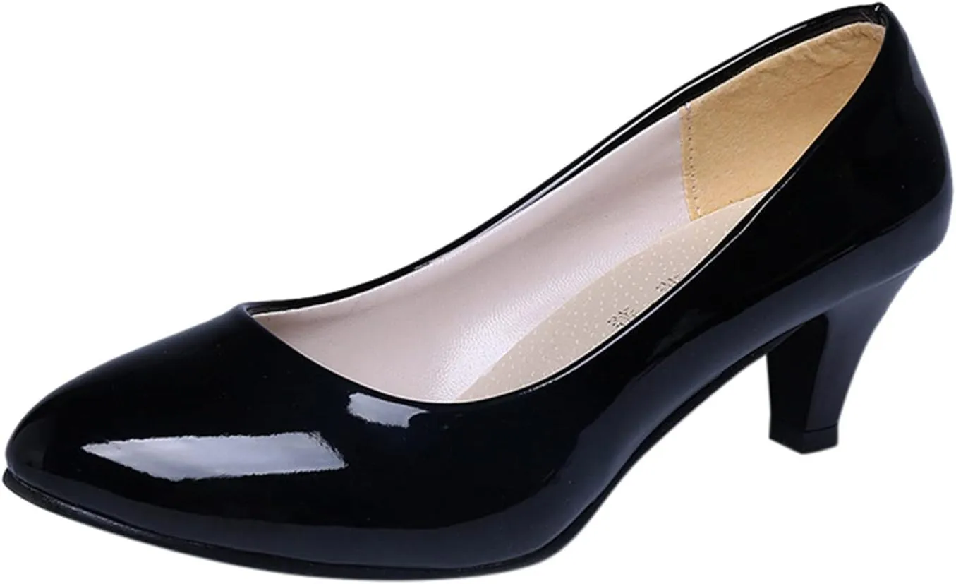 AMDBEL Ballet Flats Shoes for Women Dressy, Women's Slingback Leather Slingback Flats Pointed Toe Pumps Comfort Heeled Sandal