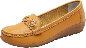 AMDBEL Leather Loafers for Women 2024, Womens Leather Loafers Classic Penny Loafers for Women Fashion Driving Moccasins Women