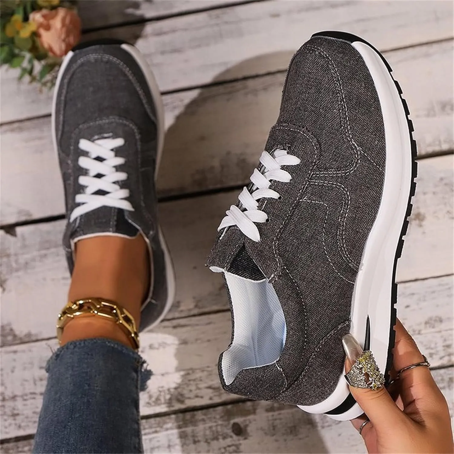 Arch Support Walking Shoes for Women Black Platform Shoes Casual Walking Shoes for Women Nursing Shoes for Women