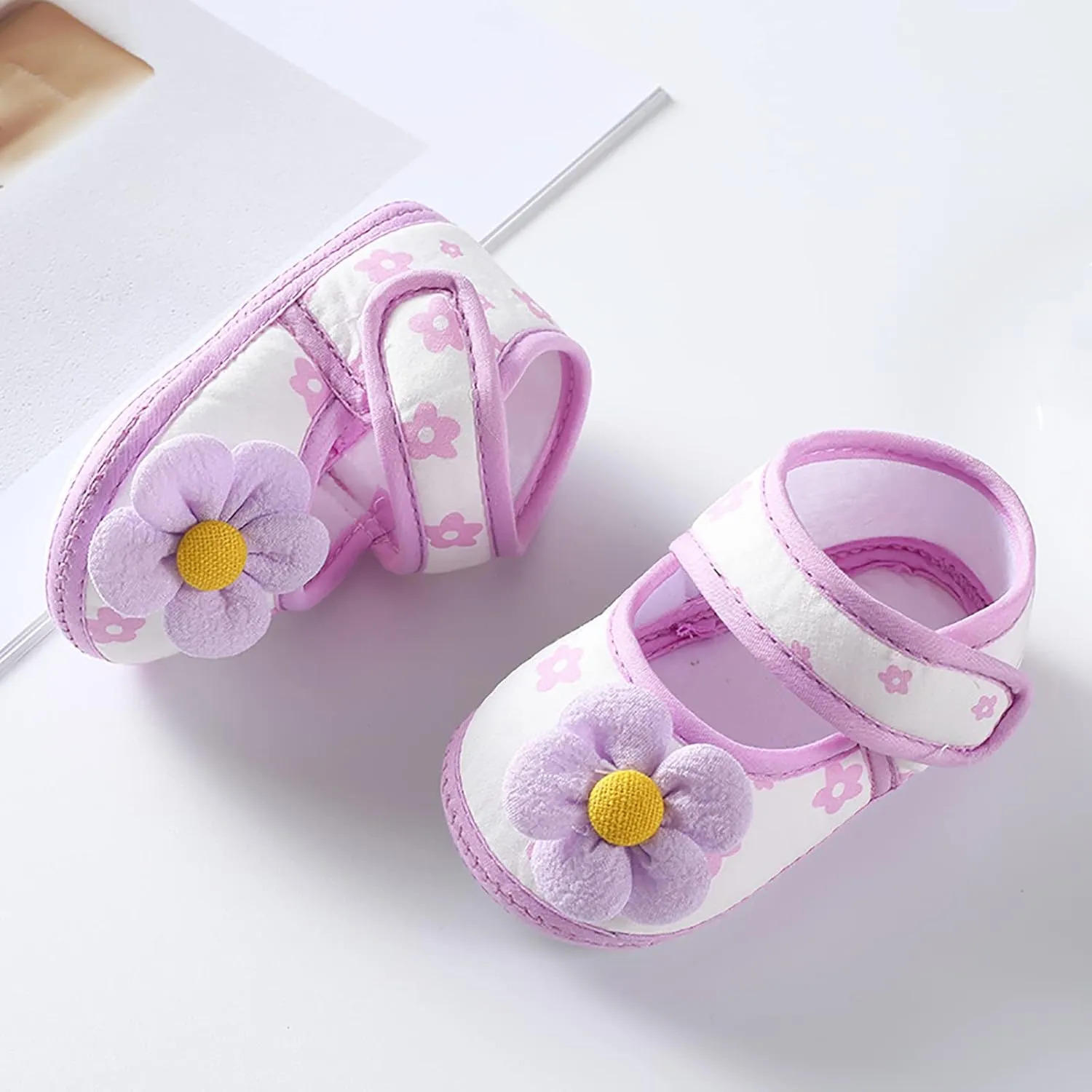 Baby Walking Shoes, 0-12 Months Newborn Baby Girls Soft First Walking Shoes Summer Cute Flowers Flat Sandals Slipper