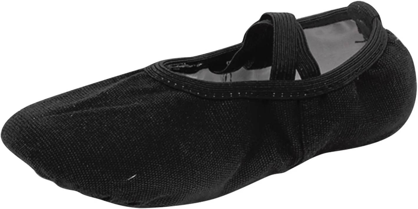Ballet Shoes for Girls, Satin Elastic Dance Practice Slippers Split Soft Leather Flat Sole Yoga Gymnastics Shoes