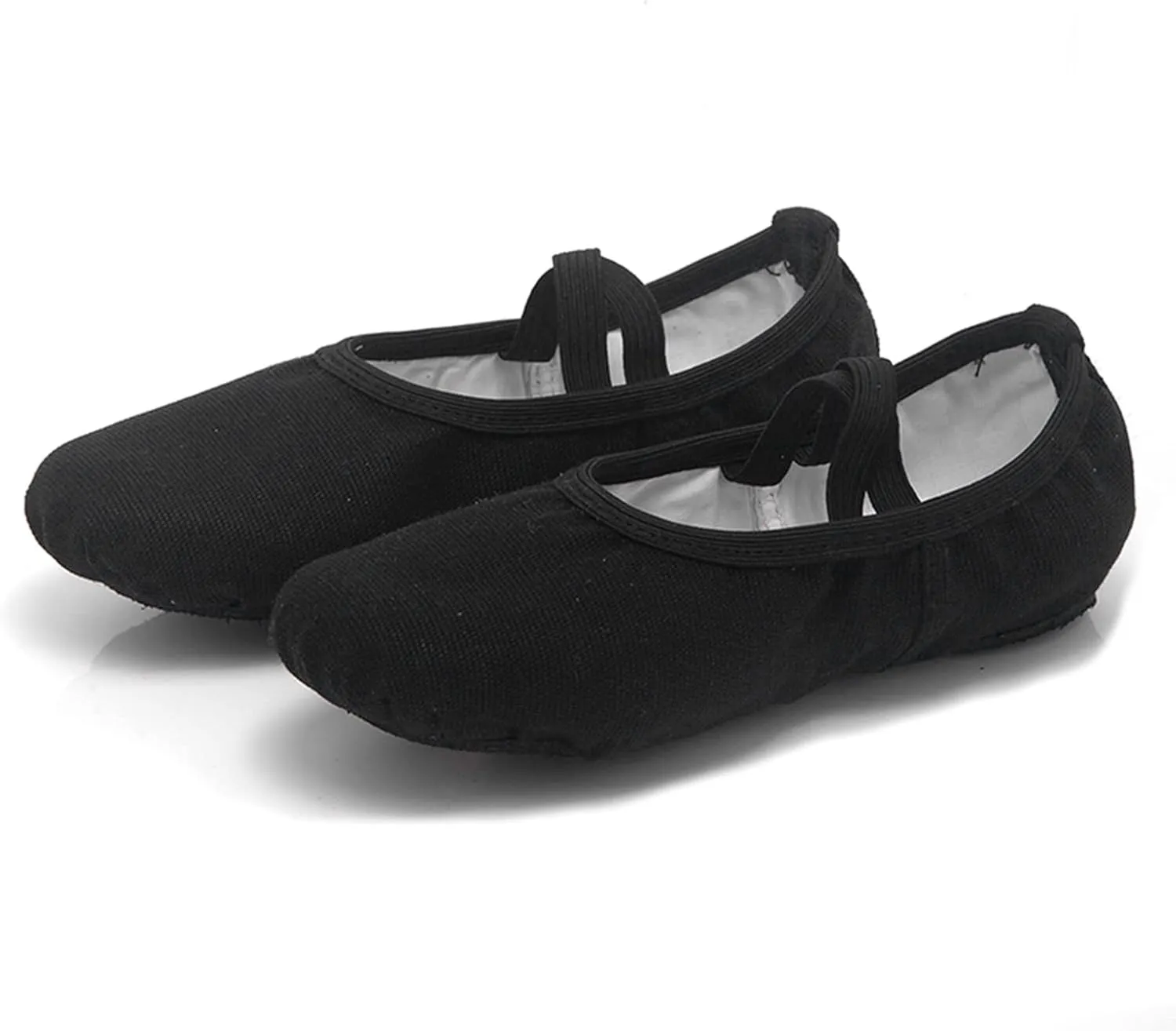Ballet Shoes for Girls, Satin Elastic Dance Practice Slippers Split Soft Leather Flat Sole Yoga Gymnastics Shoes