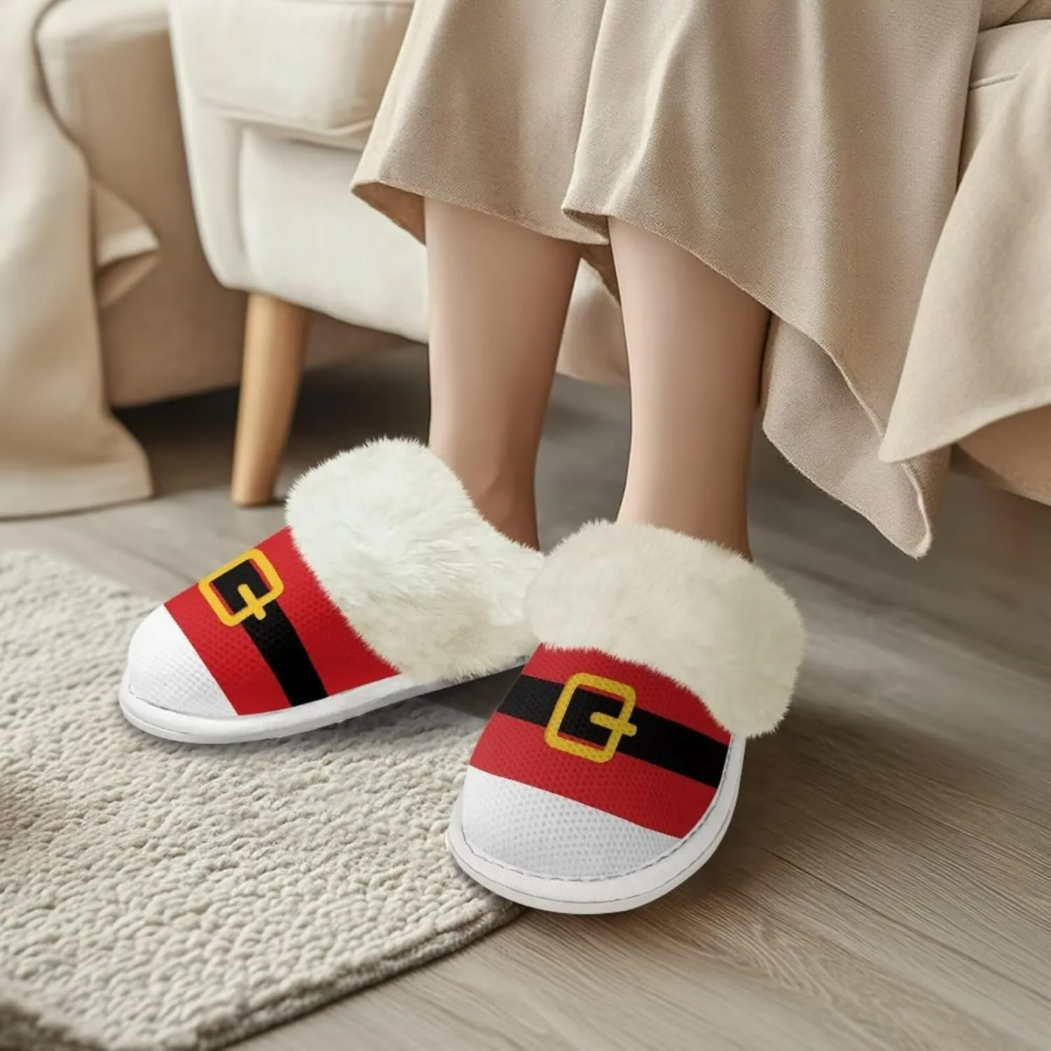 Bedroom Slippers Women Fluffy Slippers Plush Slippers Warm Bedroom Slippers Faux Fur Slippers Cozy Indoor Slippers