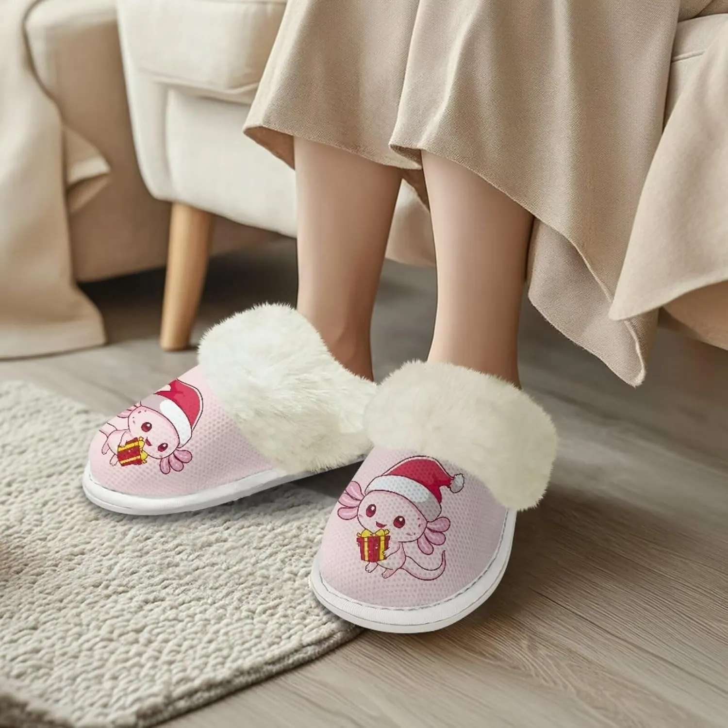 Bedroom Slippers Women Fluffy Slippers Plush Slippers Warm Bedroom Slippers Faux Fur Slippers Cozy Indoor Slippers