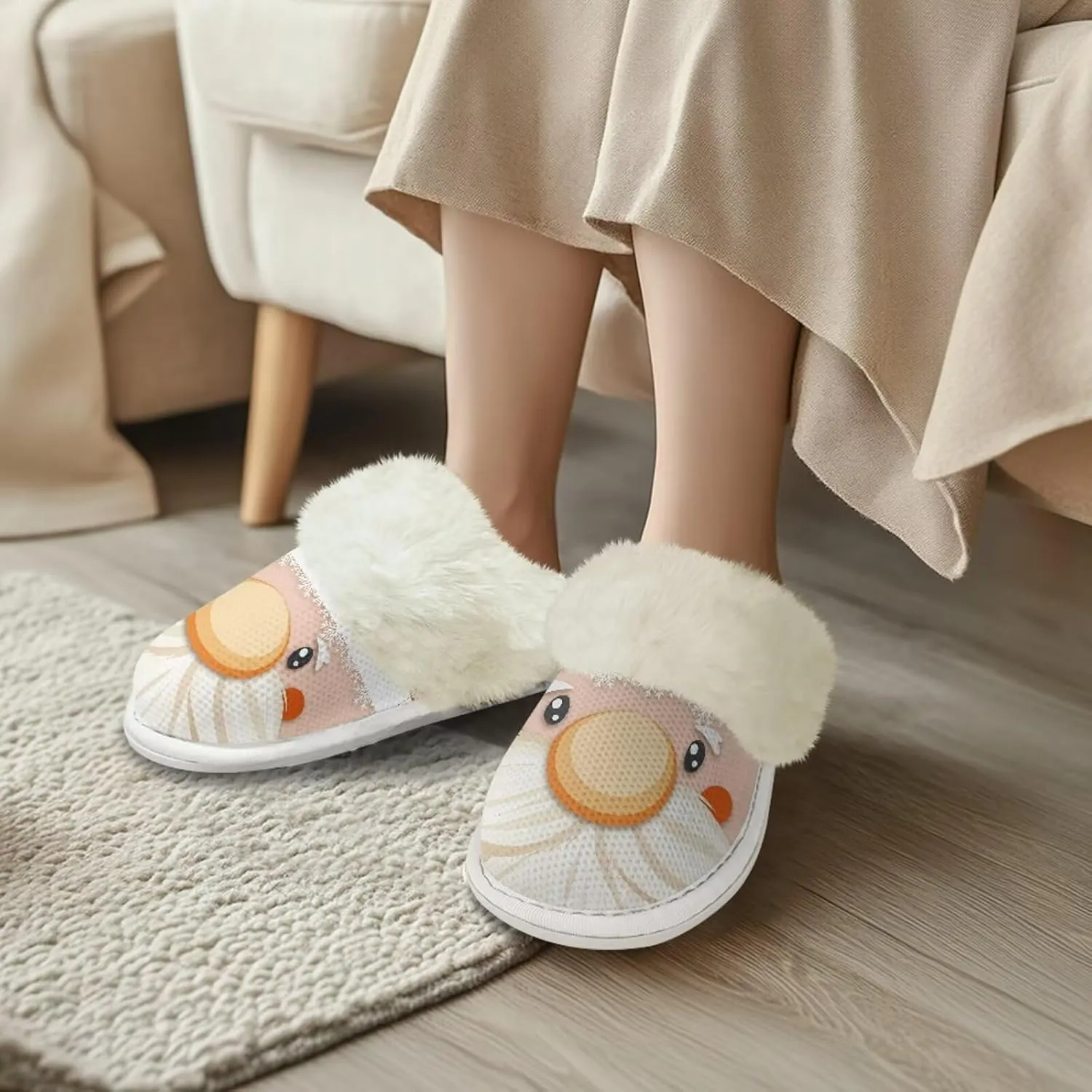 Bedroom Slippers Women Fluffy Slippers Plush Slippers Warm Bedroom Slippers Faux Fur Slippers Cozy Indoor Slippers