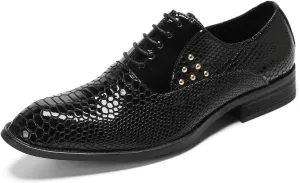 Black Dress Shoes Men Wingtip Oxfords Formal Dress Leather Derby Casual Wedding Prom Shoes Fashion Business Tuxedo Shoes for Men