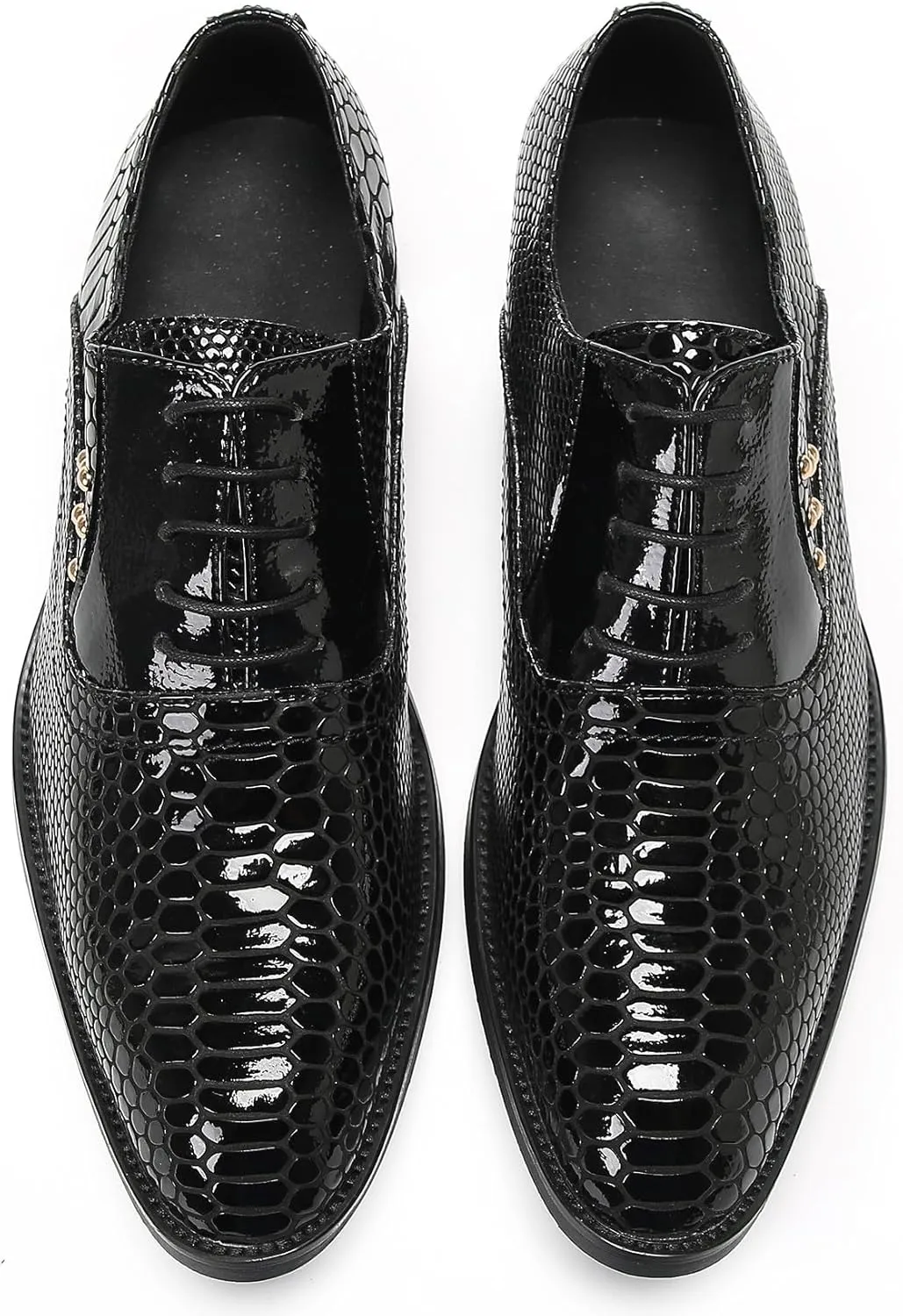 Black Dress Shoes Men Wingtip Oxfords Formal Dress Leather Derby Casual Wedding Prom Shoes Fashion Business Tuxedo Shoes for Men