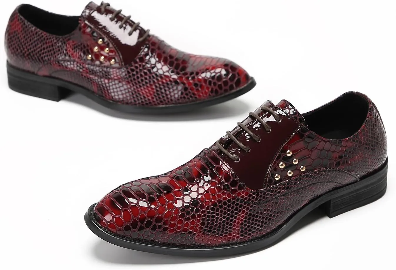 Black Dress Shoes Men Wingtip Oxfords Formal Dress Leather Derby Casual Wedding Prom Shoes Fashion Business Tuxedo Shoes for Men