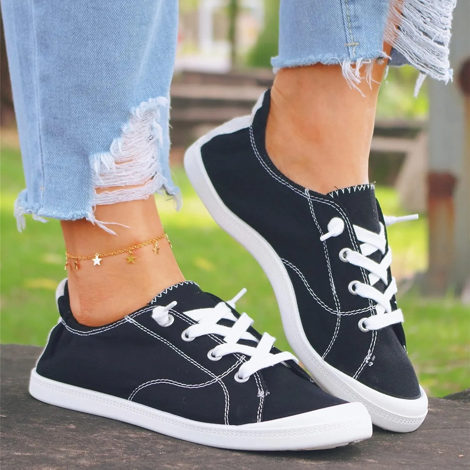 Black Sneakers for Women Workout Zapatos para Juanetes De Mujer Adulta Basketball Shoes for Women with Laces Walking Sneakers for Women 2023 White Zapatillas De Tacon para Mujer