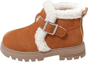 Boots for Girls Ankle Boots for Girls with Zipper Short Suede Booties Fashion Anti-Slip Boots for Toddler/Little Kids
