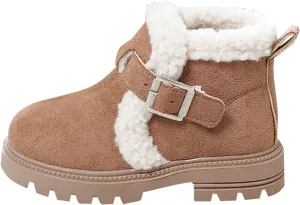 Boots for Girls Ankle Boots for Girls with Zipper Short Suede Booties Fashion Anti-Slip Boots for Toddler/Little Kids