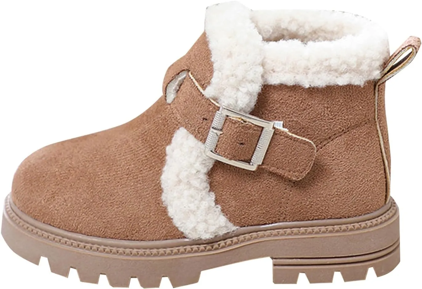Boots for Girls Snow Boots Kids Winter Slip on Comfort Warm Puffy Faux Fur Lined Ankle Shoes for Little/Big Kid