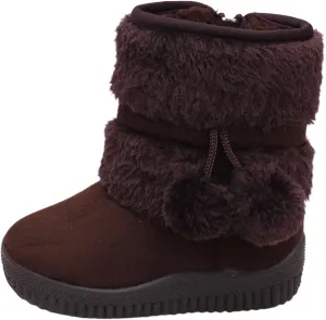 Boys Girls Wnter Snow Boots Faux Fur Lining Anti-Slip Winter Boots Outdoor Comfort Warm Ankle Booties Warm Shoes