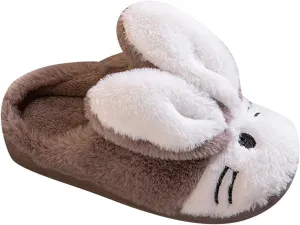 Bunny Slippers for Kids Fuzzy Indoor Outdoor Bedroom House Flat Shoes Baby Girls Boys Winter Plush Furry House Shoes