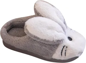 Bunny Slippers for Kids Fuzzy Indoor Outdoor Bedroom House Flat Shoes Baby Girls Boys Winter Plush Furry House Shoes