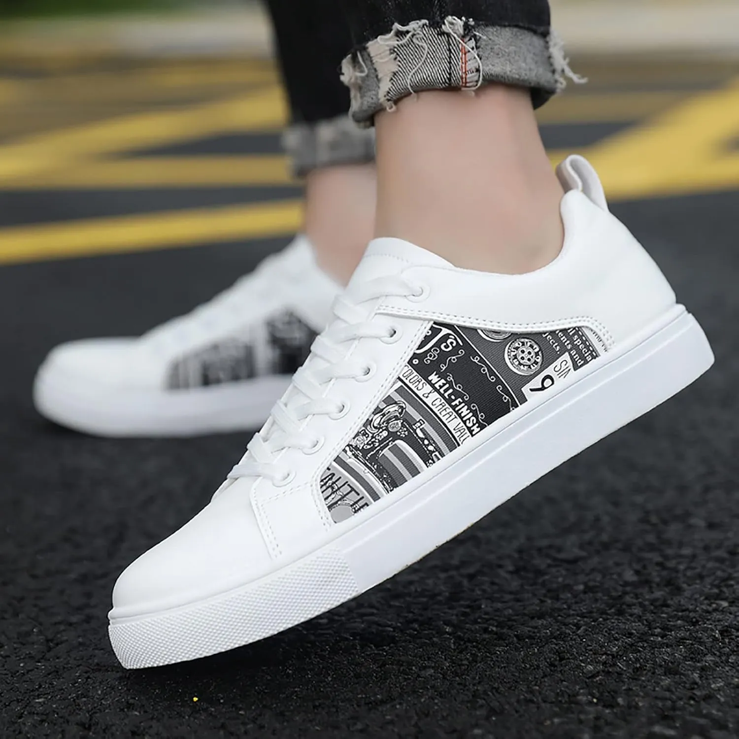 Casual Sneakers for Women Outdoor Trainers Zapatos OrtopéDicos De Mujer para El Trabajo 6 1/2 Wide Width Women Flat Shoes Casual White Sneakers for Women Womens Non Slip Work Shoes Slip Ons
