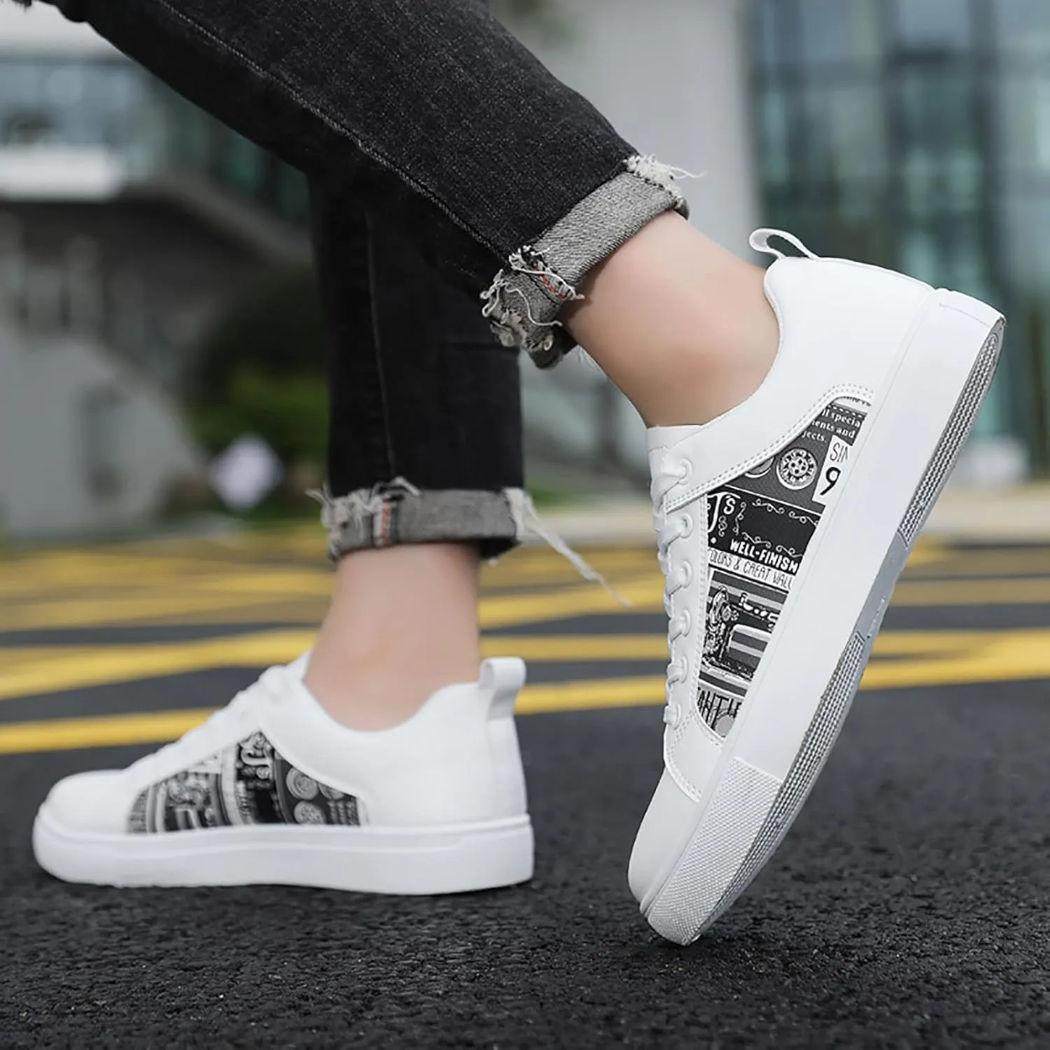 Casual Sneakers for Women Outdoor Trainers Zapatos OrtopéDicos De Mujer para El Trabajo 6 1/2 Wide Width Women Flat Shoes Casual White Sneakers for Women Womens Non Slip Work Shoes Slip Ons