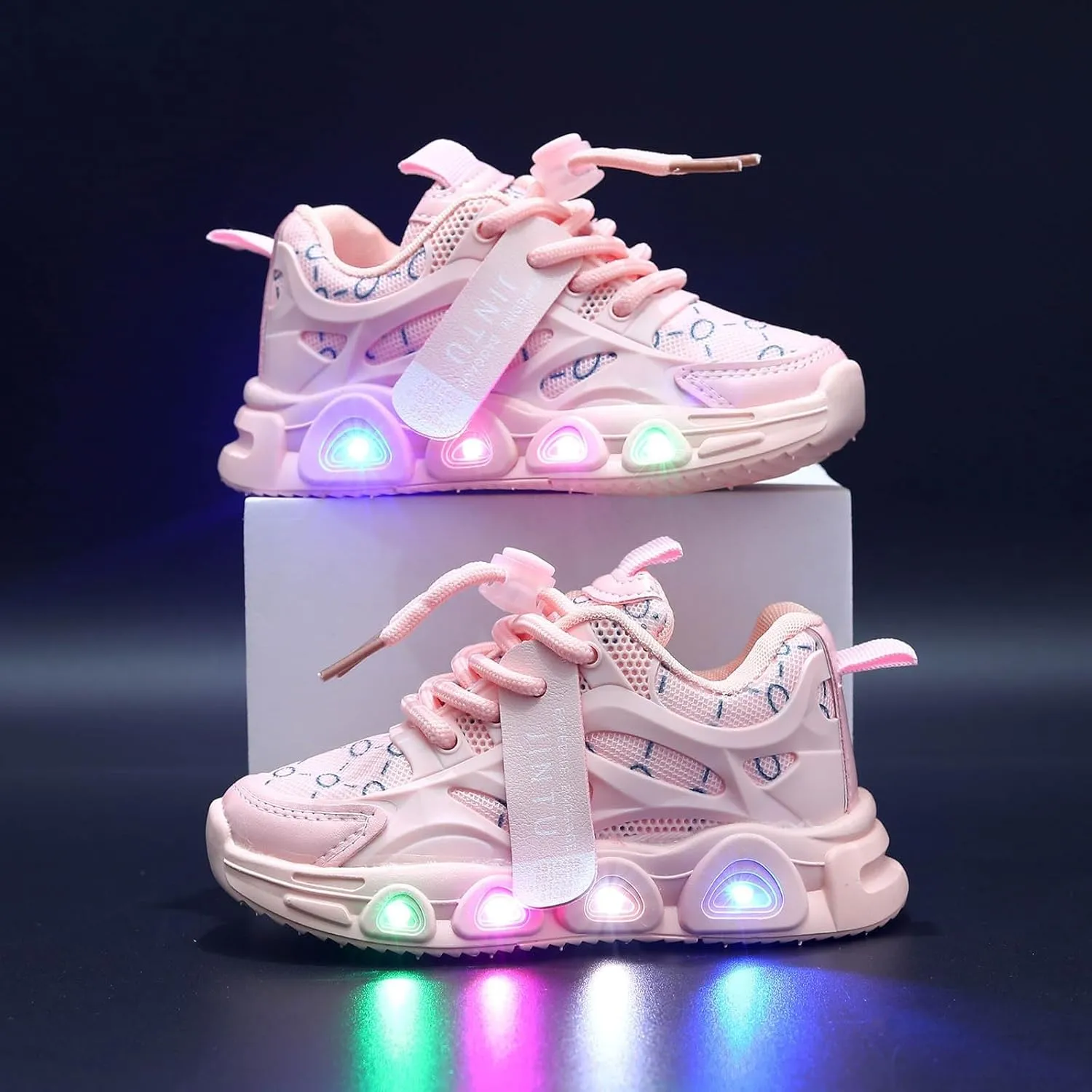 Cathalem Sneakers for Girls Boys, Kids Baby Shoes Sneakers LED Light Up Luminous Bowknot Sneakers Winter Warm Sneakers