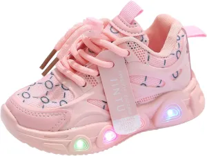 Cathalem Sneakers for Girls Boys, Kids Baby Shoes Sneakers LED Light Up Luminous Bowknot Sneakers Winter Warm Sneakers