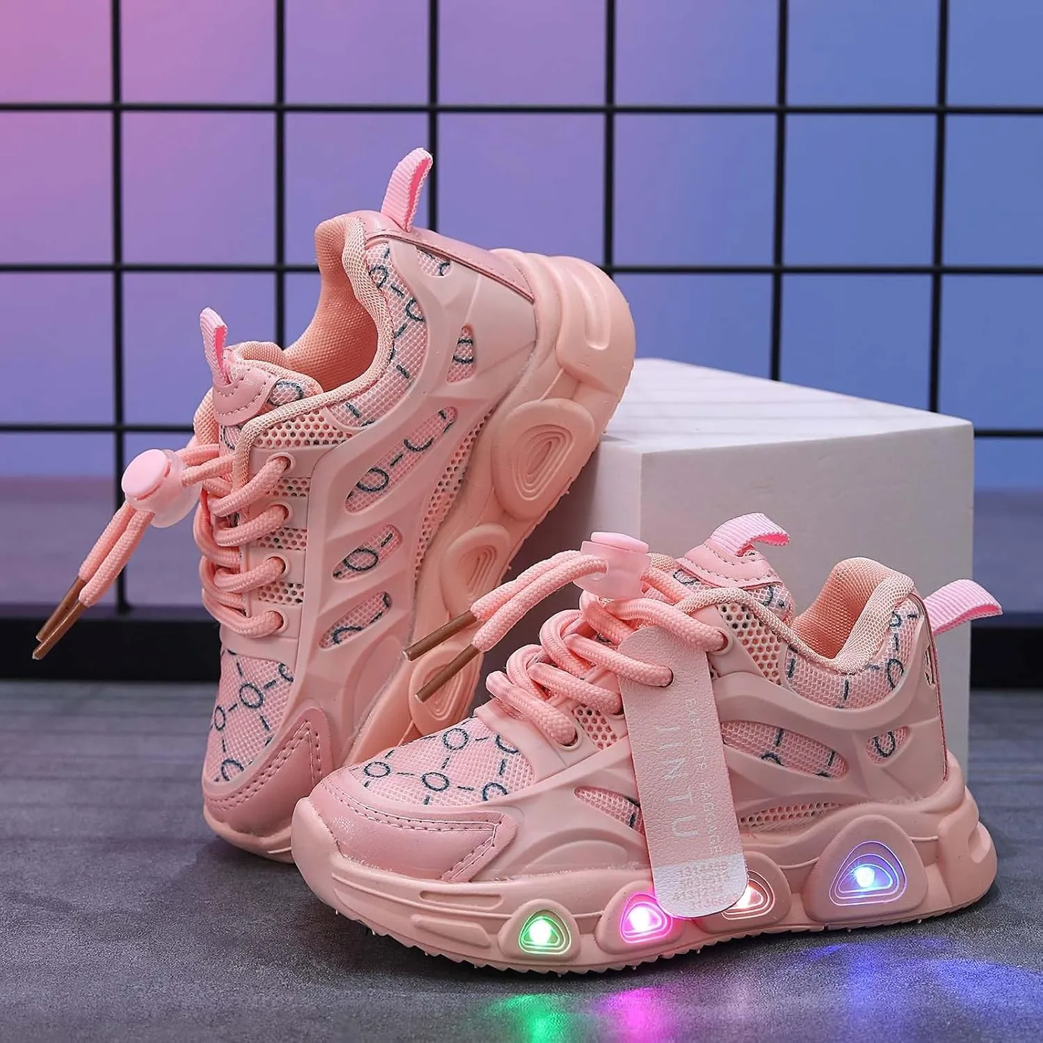 Cathalem Sneakers for Girls Boys, Kids Baby Shoes Sneakers LED Light Up Luminous Bowknot Sneakers Winter Warm Sneakers