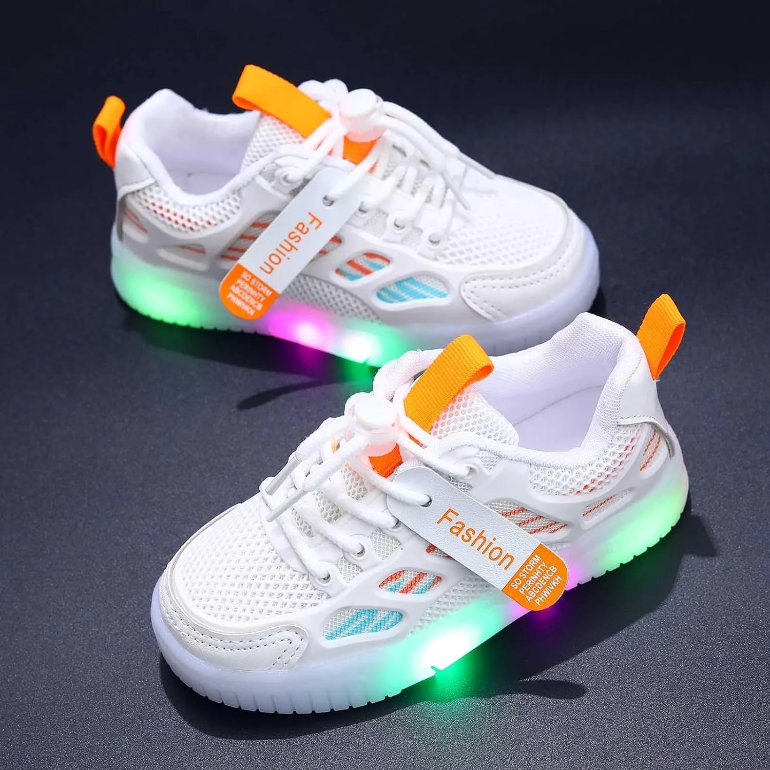 Cathalem Sneakers for Girls Tennis Shoes LED Light Up Lightweight Sneakers Kids Sports Shoes Lace-up Running Walking Shoes