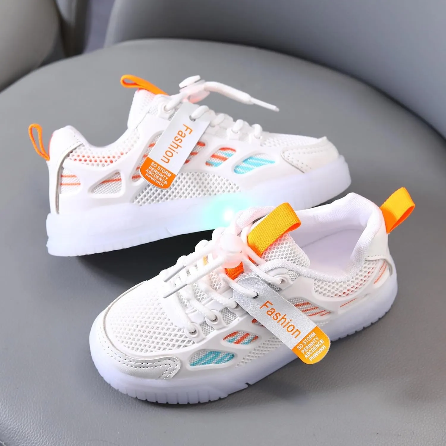 Cathalem Sneakers for Girls Tennis Shoes LED Light Up Lightweight Sneakers Kids Sports Shoes Lace-up Running Walking Shoes