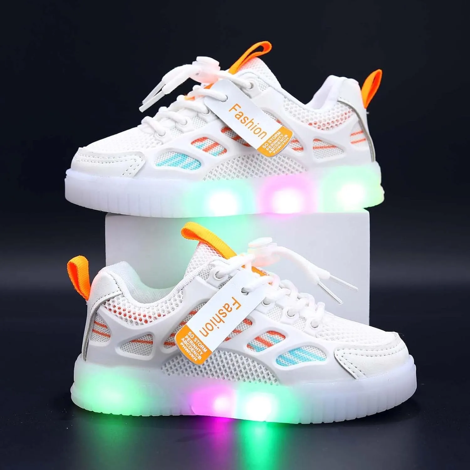 Cathalem Sneakers for Girls Tennis Shoes LED Light Up Lightweight Sneakers Kids Sports Shoes Lace-up Running Walking Shoes