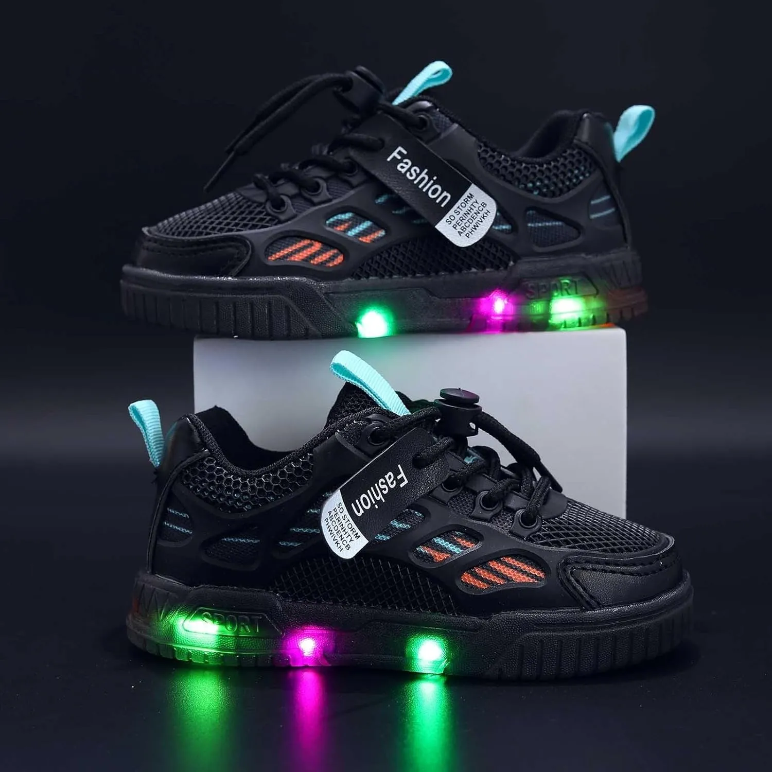 Cathalem Sneakers for Girls Tennis Shoes LED Light Up Lightweight Sneakers Kids Sports Shoes Lace-up Running Walking Shoes