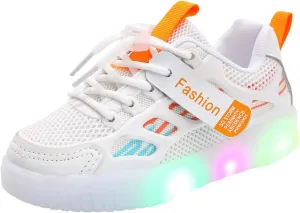 Cathalem Sneakers for Girls Tennis Shoes LED Light Up Lightweight Sneakers Kids Sports Shoes Lace-up Running Walking Shoes