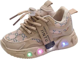 Cathalem Sneakes for Girls Kids Baby Sneakers LED Light Up Luminous Bowknot Sneakers Winter Warm Sneakers Toddler
