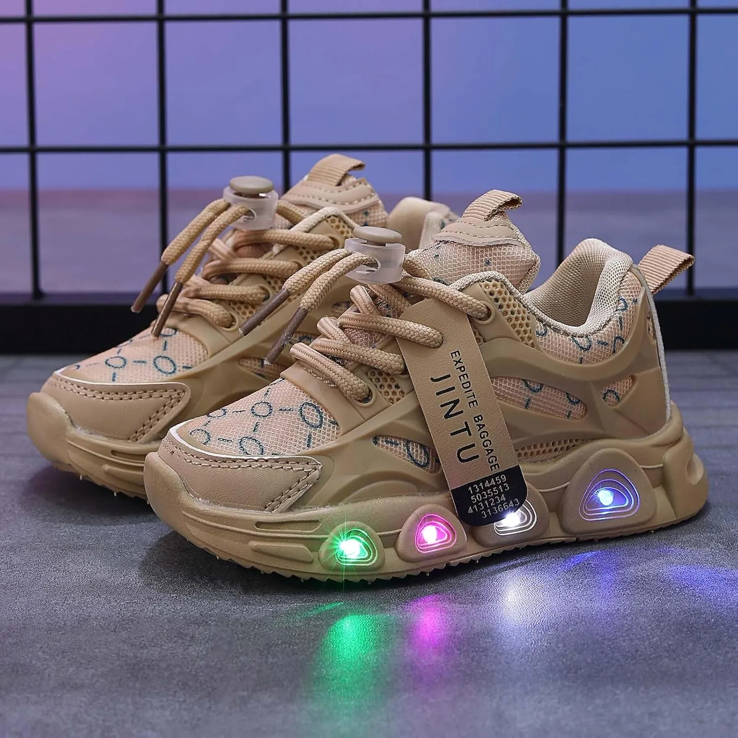 Cathalem Sneakes for Girls Kids Baby Sneakers LED Light Up Luminous Bowknot Sneakers Winter Warm Sneakers Toddler