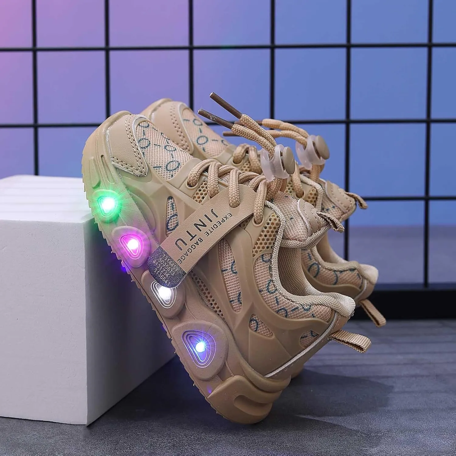Cathalem Sneakes for Girls Kids Baby Sneakers LED Light Up Luminous Bowknot Sneakers Winter Warm Sneakers Toddler
