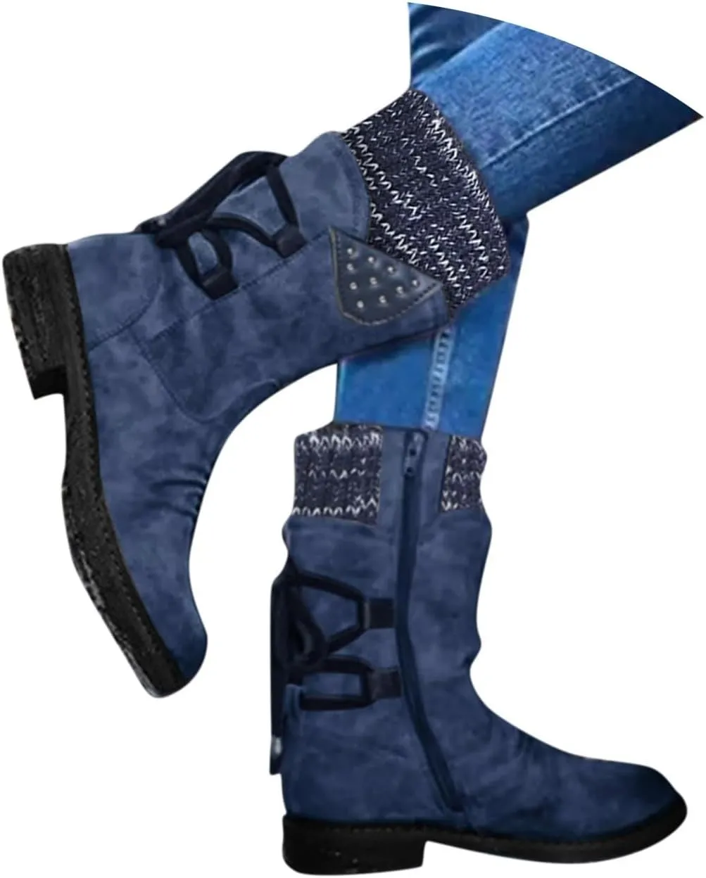 Cathalem Women's Snow Winter Boots Mid Calf Warm Faux Fur Lined Lace Up Anti-slip Outdoor Boots Women's Snow Boots