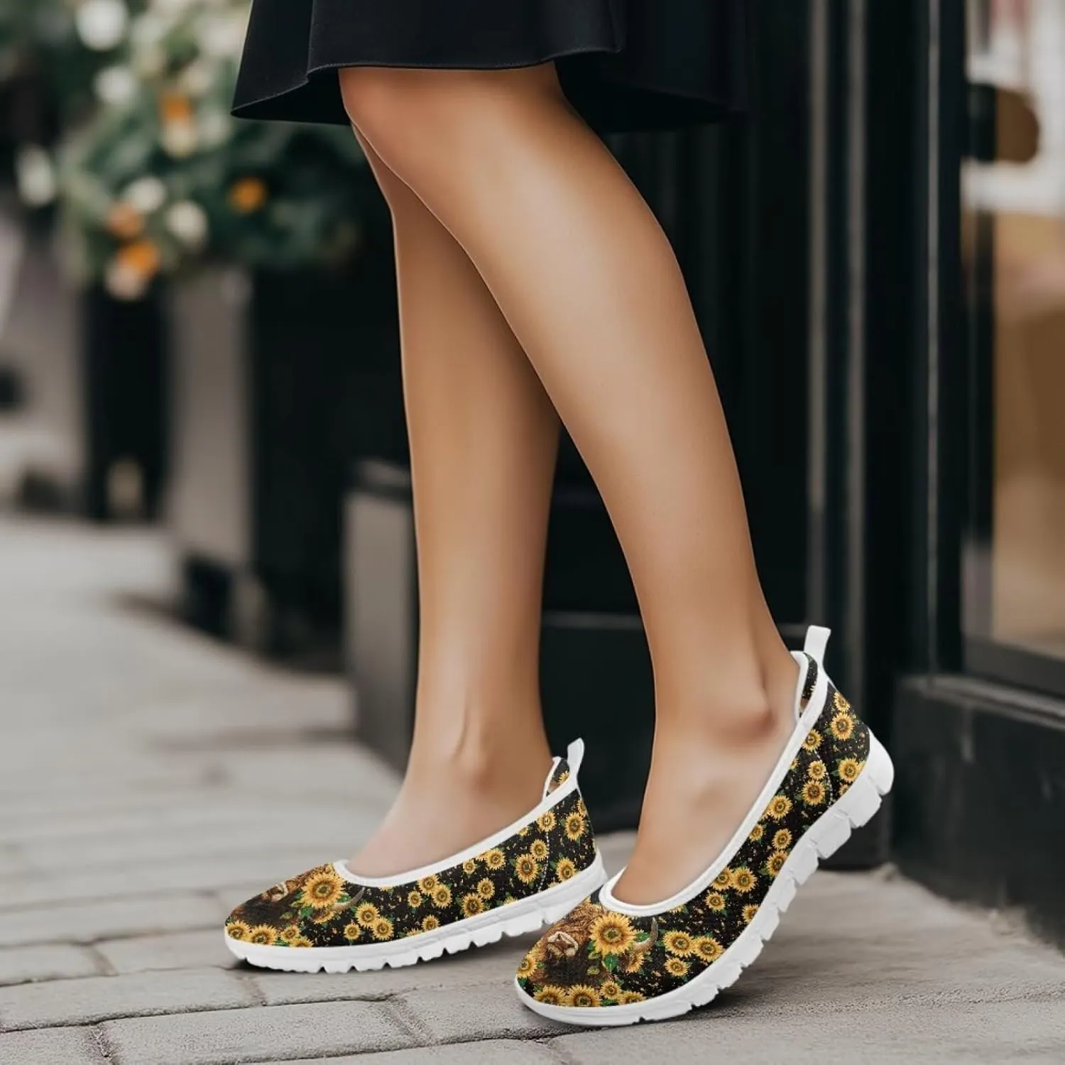 Coloranimal Loafers for Women Slip On Walking Shoes Mesh Flats Womens Loafers Athletic Shoes Comfort Walking Shoes Causal Flats