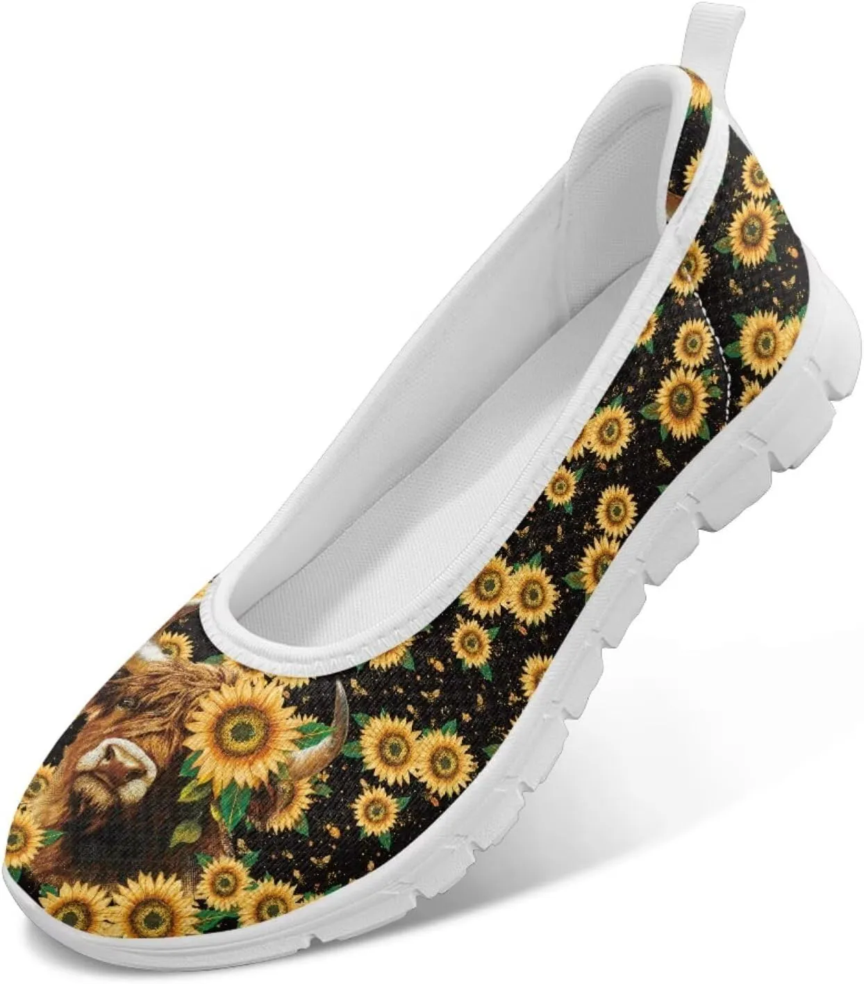 Coloranimal Loafers for Women Slip On Walking Shoes Mesh Flats Womens Loafers Athletic Shoes Comfort Walking Shoes Causal Flats