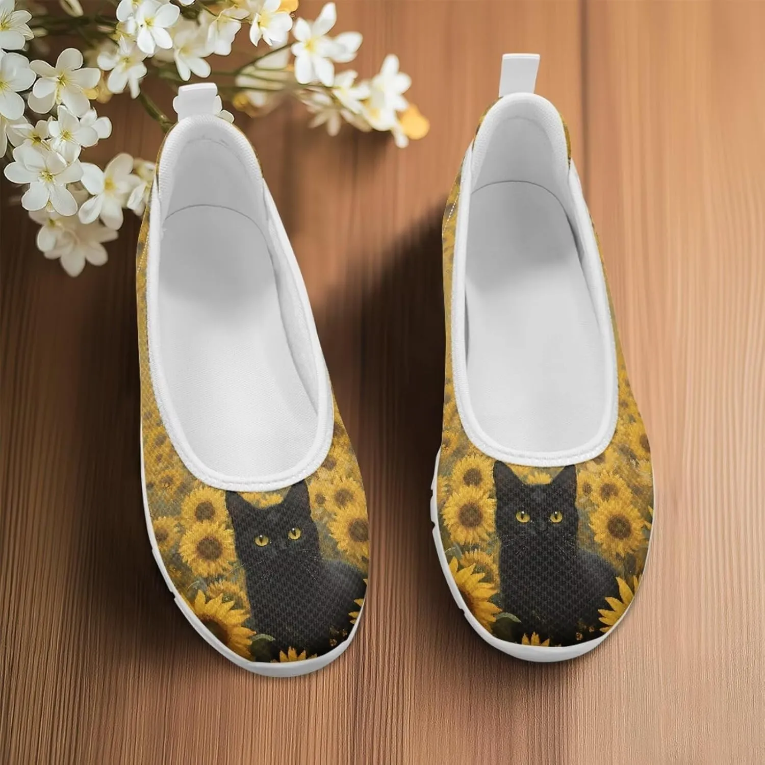 Coloranimal Loafers for Women Slip On Walking Shoes Mesh Flats Womens Loafers Athletic Shoes Comfort Walking Shoes Causal Flats