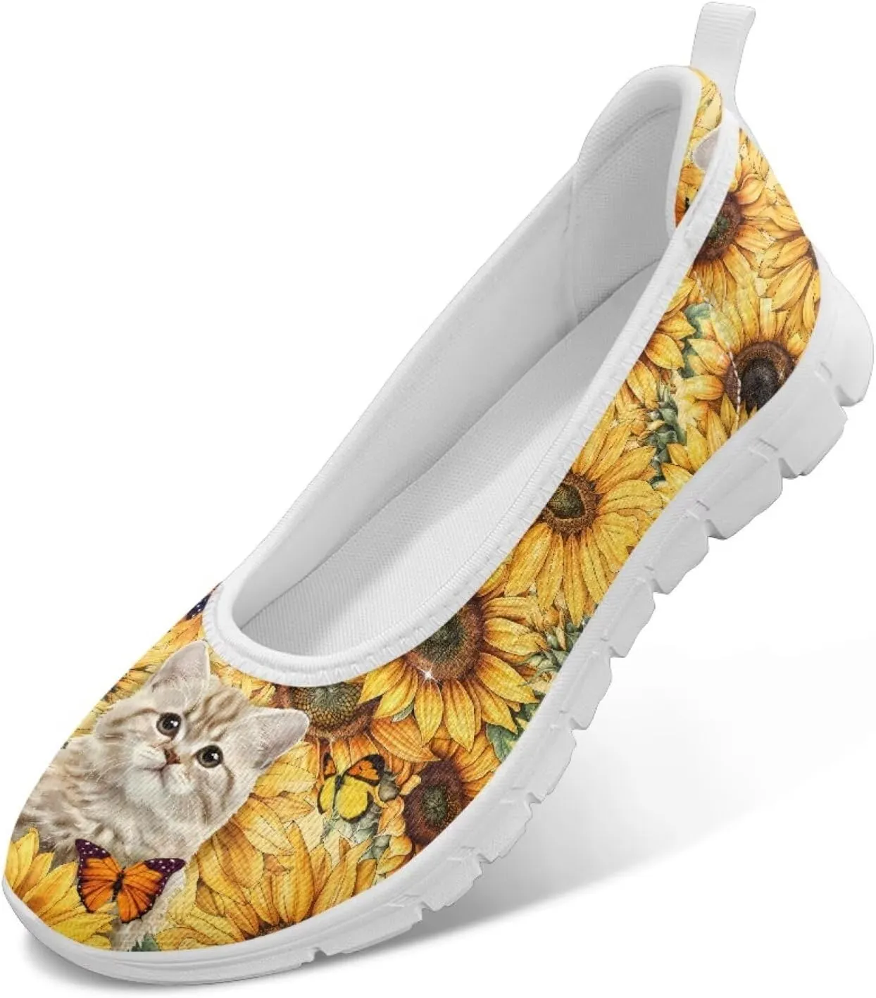Coloranimal Loafers for Women Slip On Walking Shoes Mesh Flats Womens Loafers Athletic Shoes Comfort Walking Shoes Causal Flats
