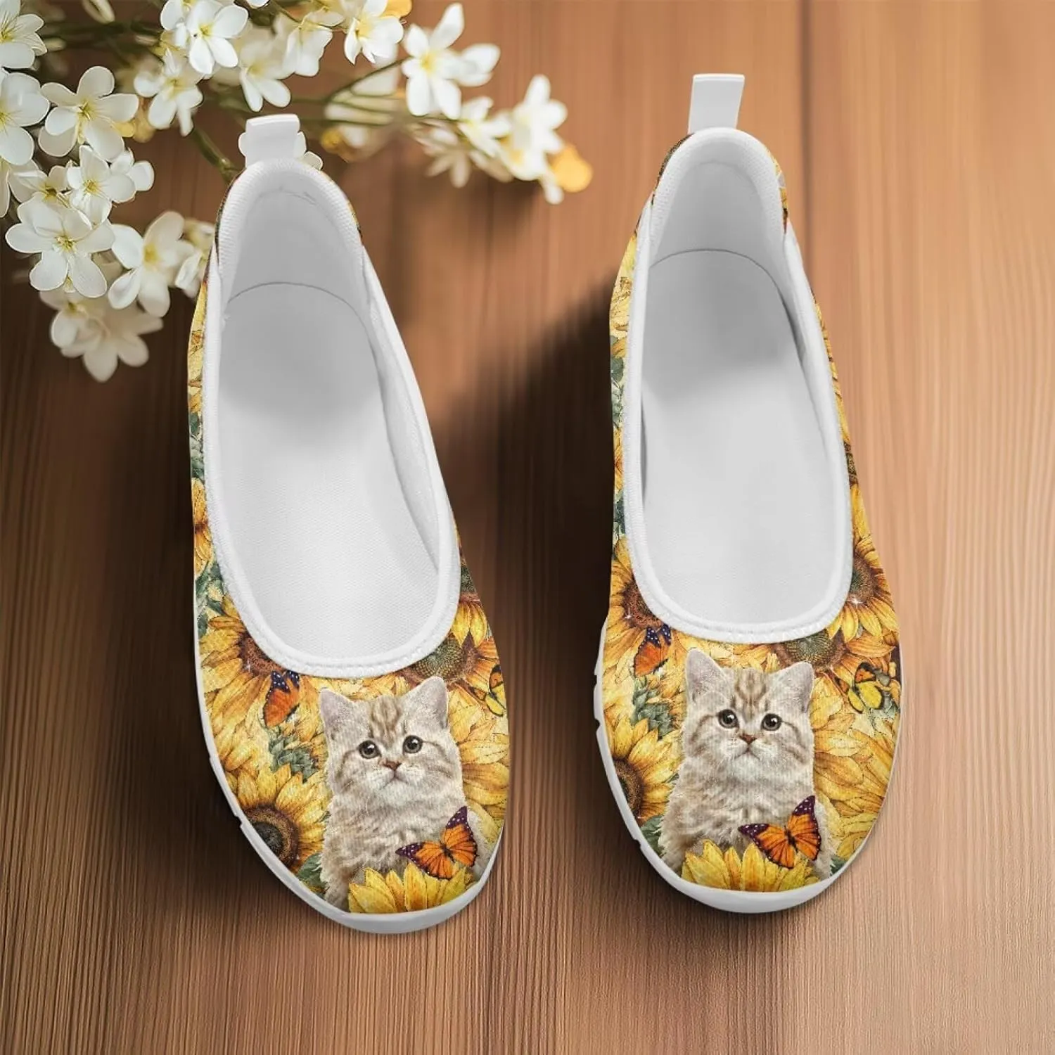 Coloranimal Loafers for Women Slip On Walking Shoes Mesh Flats Womens Loafers Athletic Shoes Comfort Walking Shoes Causal Flats