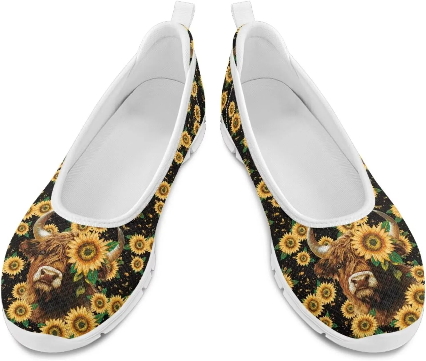 Coloranimal Loafers for Women Slip On Walking Shoes Mesh Flats Womens Loafers Athletic Shoes Comfort Walking Shoes Causal Flats