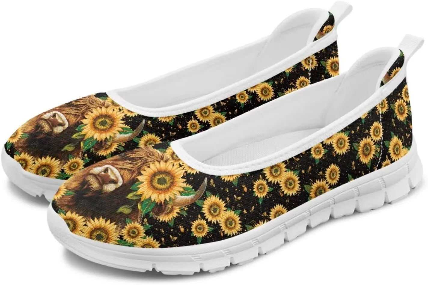 Coloranimal Loafers for Women Slip On Walking Shoes Mesh Flats Womens Loafers Athletic Shoes Comfort Walking Shoes Causal Flats