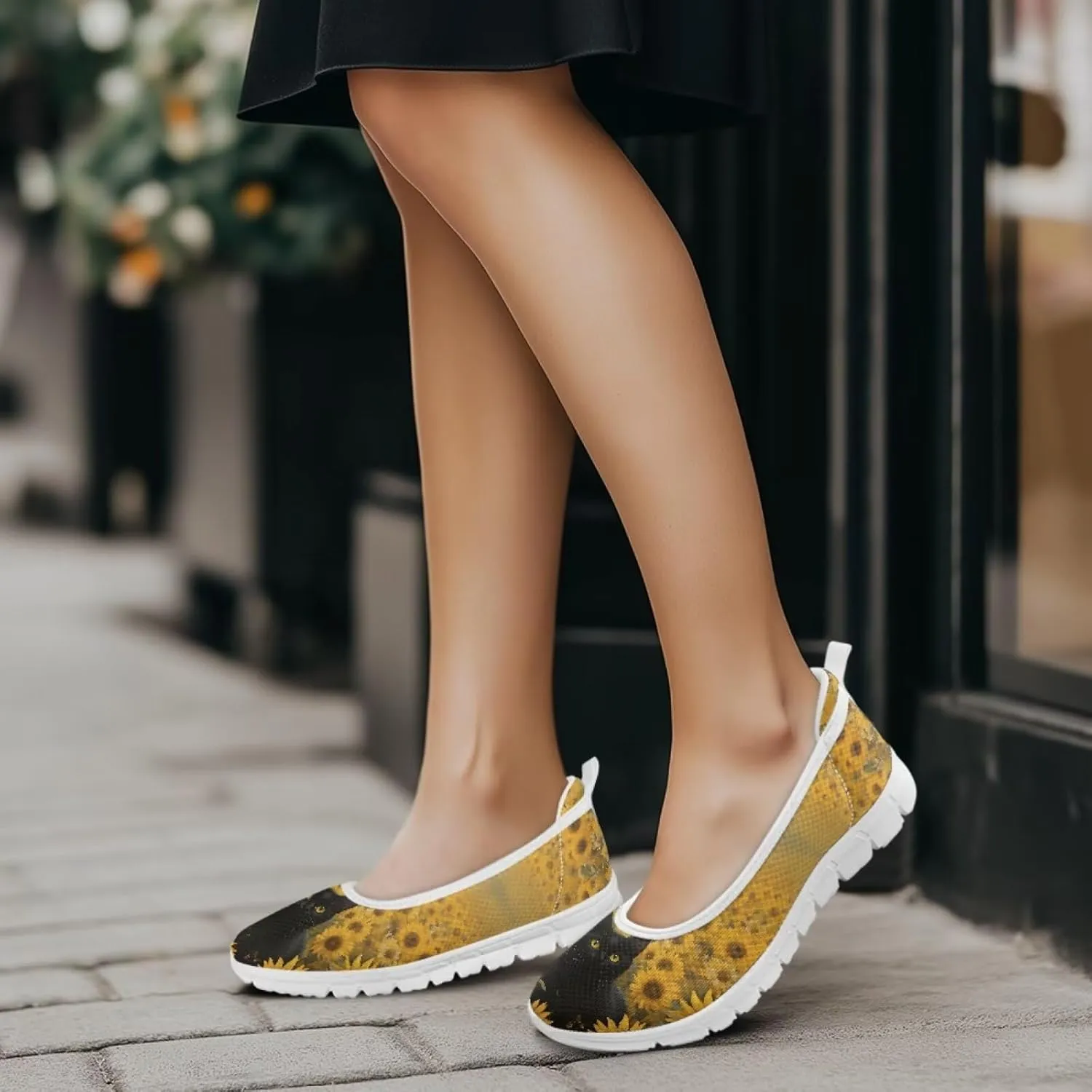 Coloranimal Loafers for Women Slip On Walking Shoes Mesh Flats Womens Loafers Athletic Shoes Comfort Walking Shoes Causal Flats