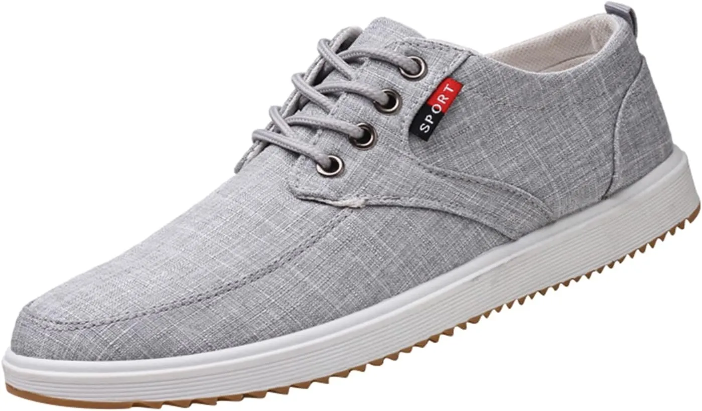 CsgrFagr Men Shoes Fashion Canvas Shoes High Soled Men Canvas Shoes Sports Casual Shoes for Men Sneaker for Men Wide (Grey, 45)