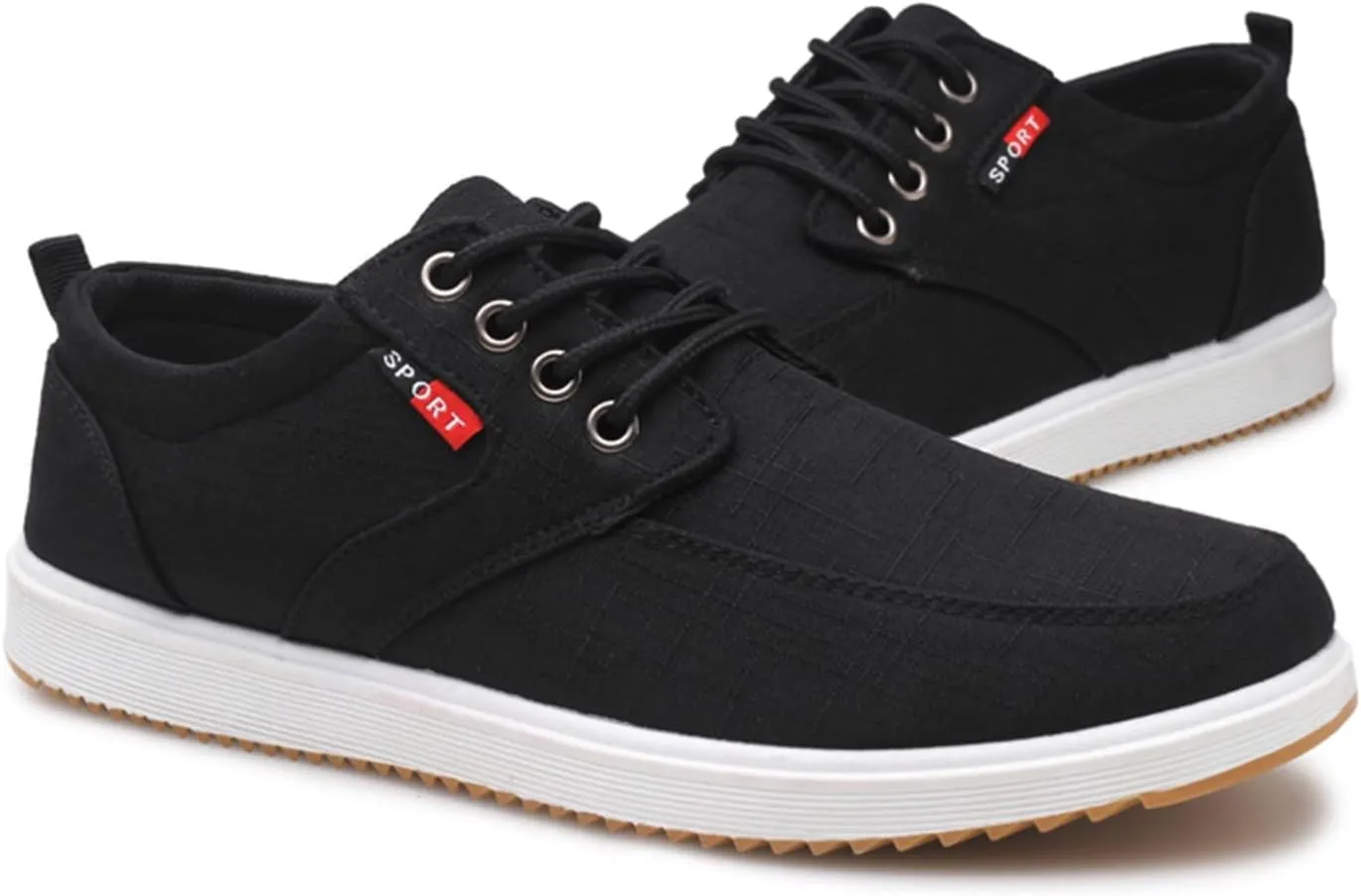CsgrFagr Men Shoes Fashion Canvas Shoes High Soled Men Canvas Shoes Sports Casual Shoes Men's Club C 85 Fashion Sneaker (Black, 45)