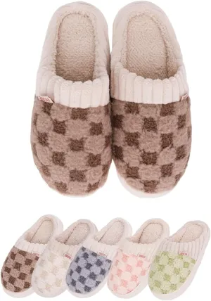 Cute Slippers Checkered Slippers Kawaii Home Slippers Fluffy Slippers Fuzzy Slippers Unisex