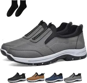 Daladder Walking Shoes, Daladder Orthopedic Shoes, Men's Comfortable Boots Waterproof Breathable Orthopedic Walking Shoes Hiking Motorcycle Shoes, Black