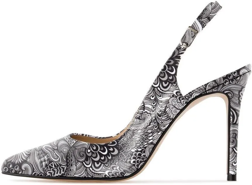 Eldof Women High Heels Pumps | Pointed Toe Slingback Stiletto | 10cm Classic Elegante Court Shoes