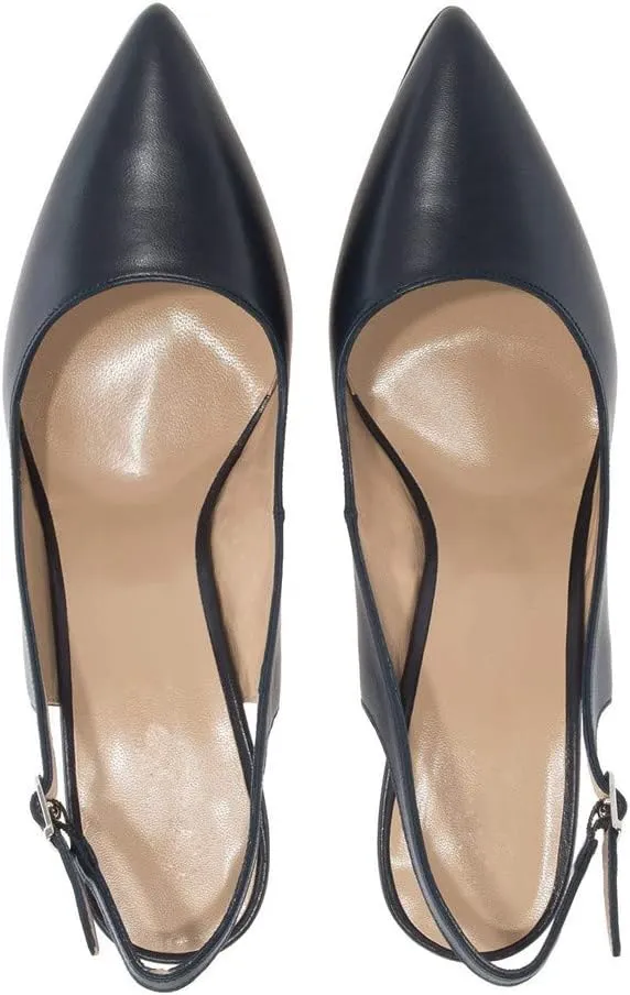 Eldof Women High Heels Pumps | Pointed Toe Slingback Stiletto | 10cm Classic Elegante Court Shoes